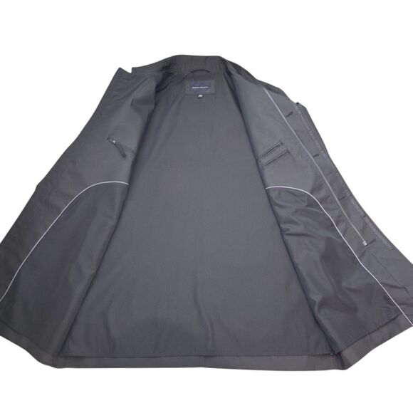 Banana Republic VTG '04 Black Polyester Knee Length Mac Raincoat Men's Sz XL - Picture 4 of 13